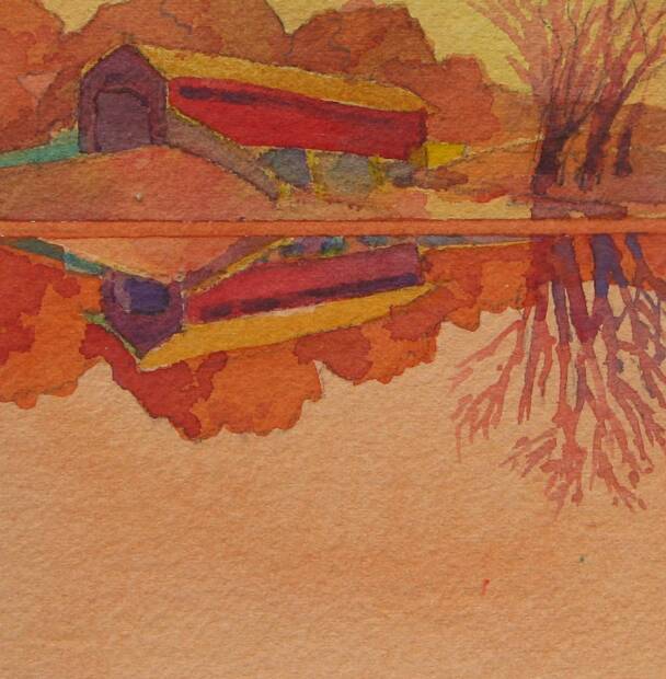 Pennsylvania Bridge 3_2, Watercolor, 5.5" X 5.5"